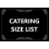 CATERING SIZE LIST